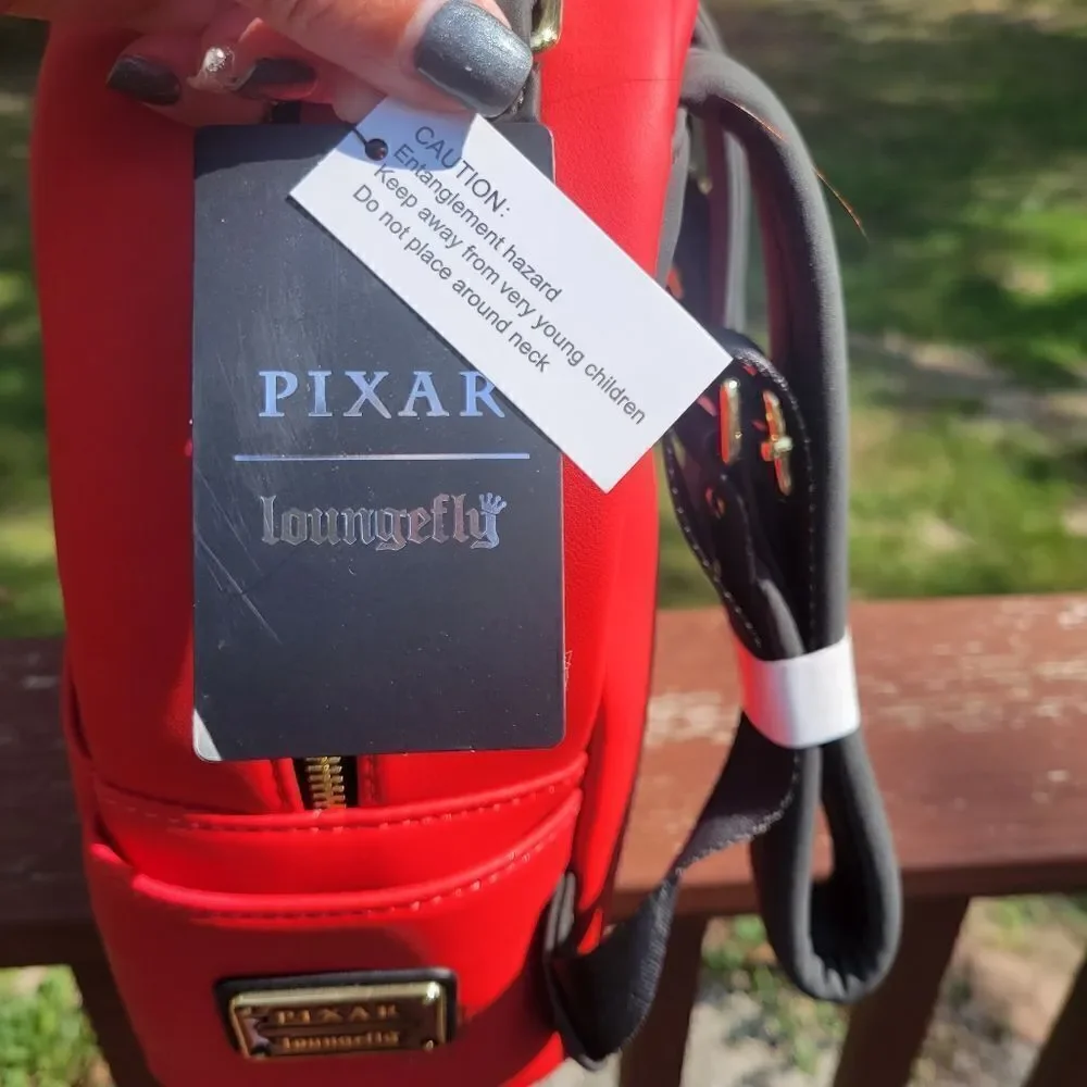 Loungefly Mini Backpack Disney Pixar Alien Remix Faux Leather Red 11.5